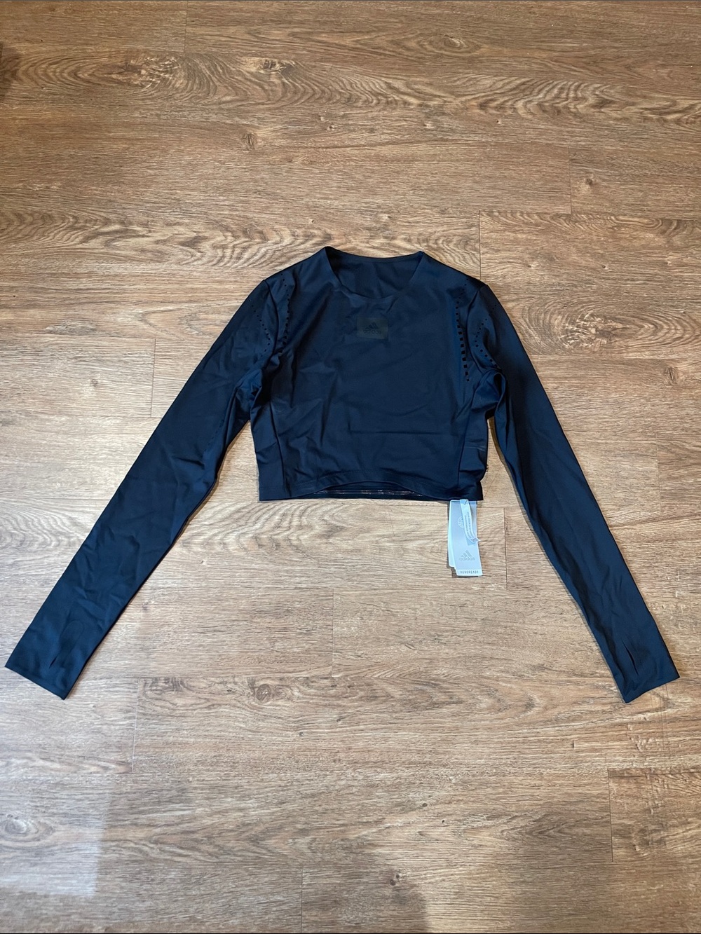 Adidas New Black Full Sleeve Workout Top Activewear Athleisure for Gym Dance